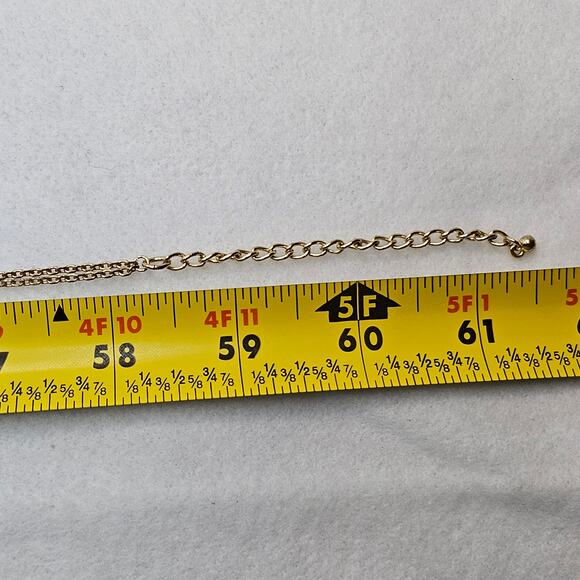 Long Goldtone Chain Necklace Smoky Faceted Beads Lobster Clasp 58" INC - Picture 7 of 7